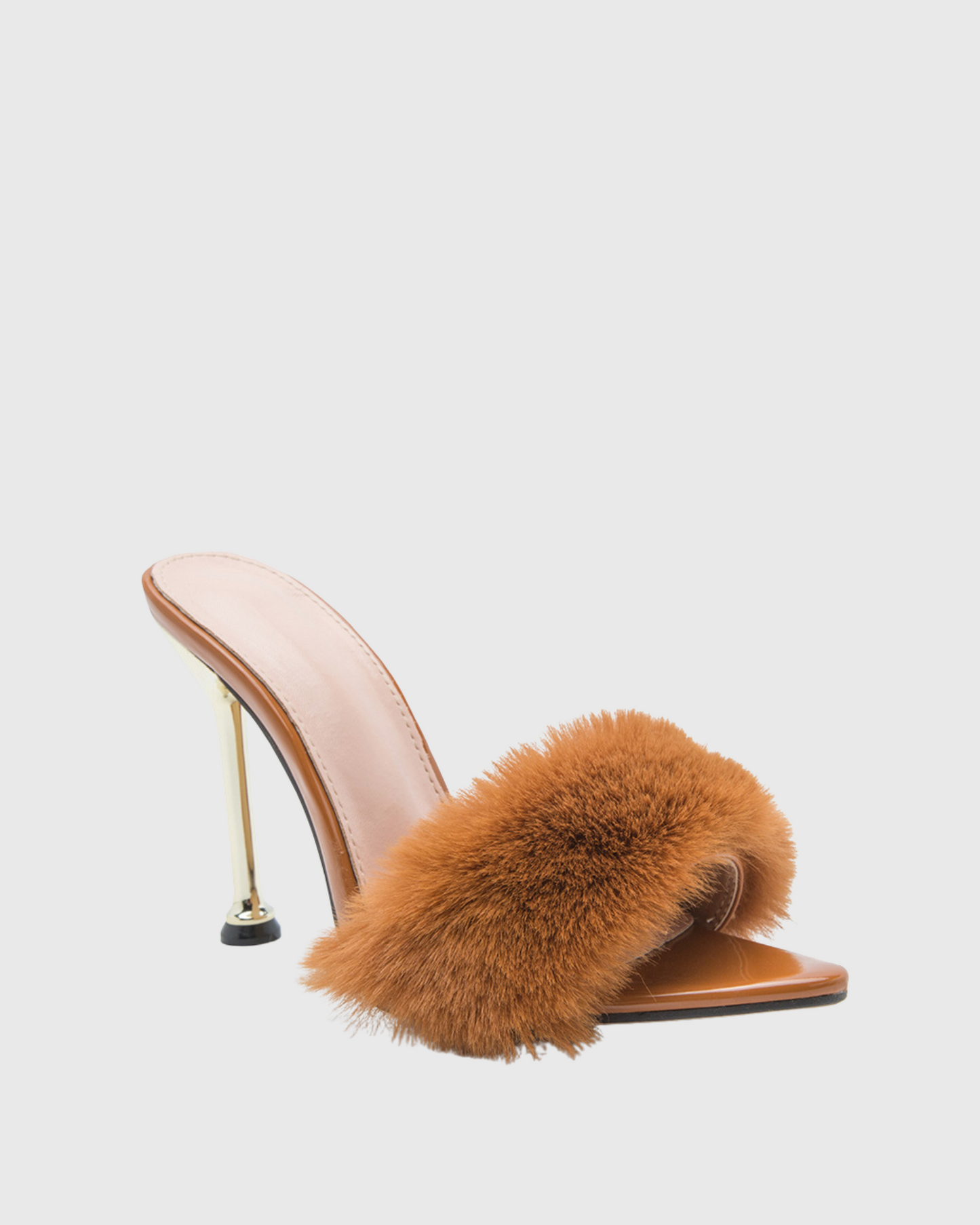 Vallea Faux Fur Slippers In Brown