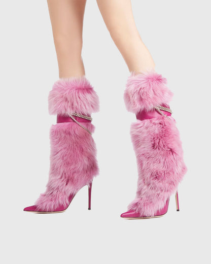 Vallea Faux Fur Knee High Boots
