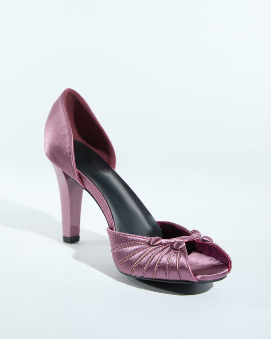 Valor Vintage Knot Ruch Pumps In Violet
