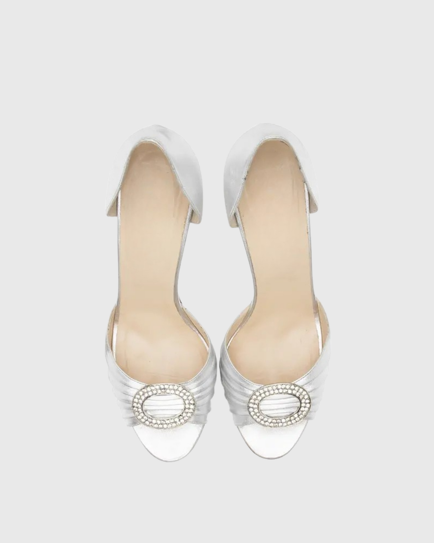 Valor Vintage Ruch Rhinestone Sandals In Silver