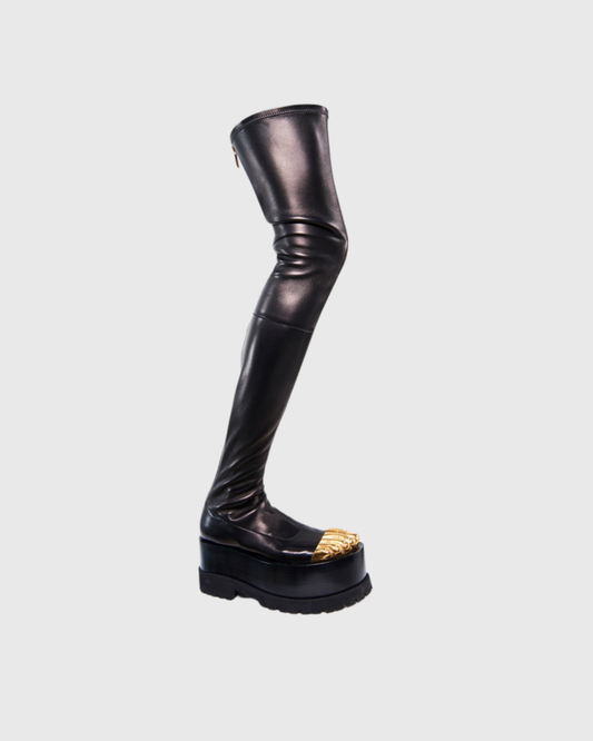 Vanda Gold Toe Over The Knee Boots