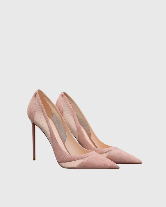 Varda Mesh Panel Pumps In Pink