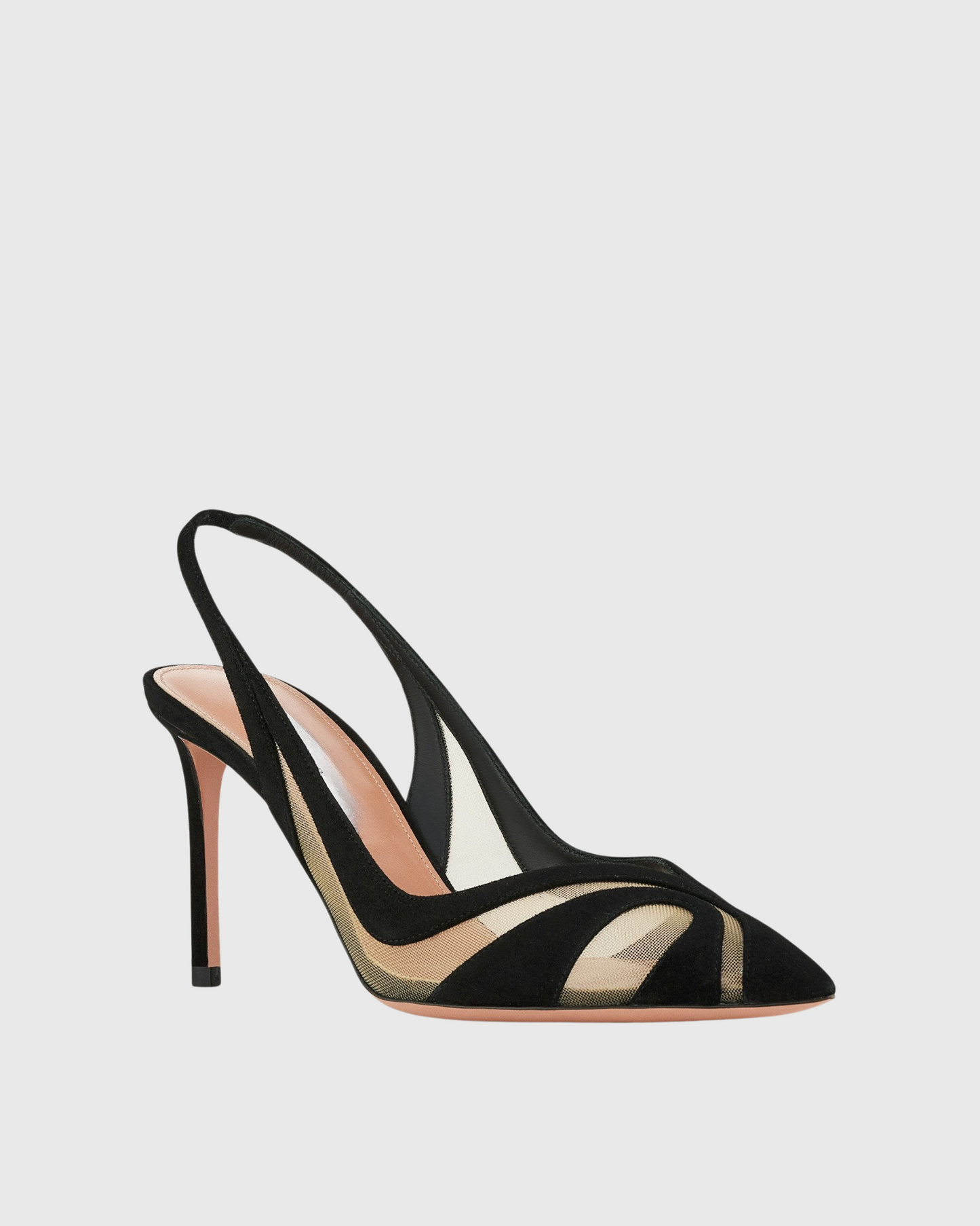 Varda Mesh Panel Slingback Pumps In Black