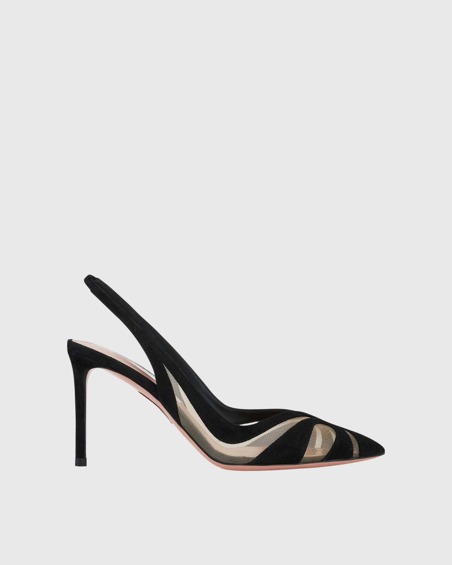 Varda Mesh Panel Slingback Pumps In Black
