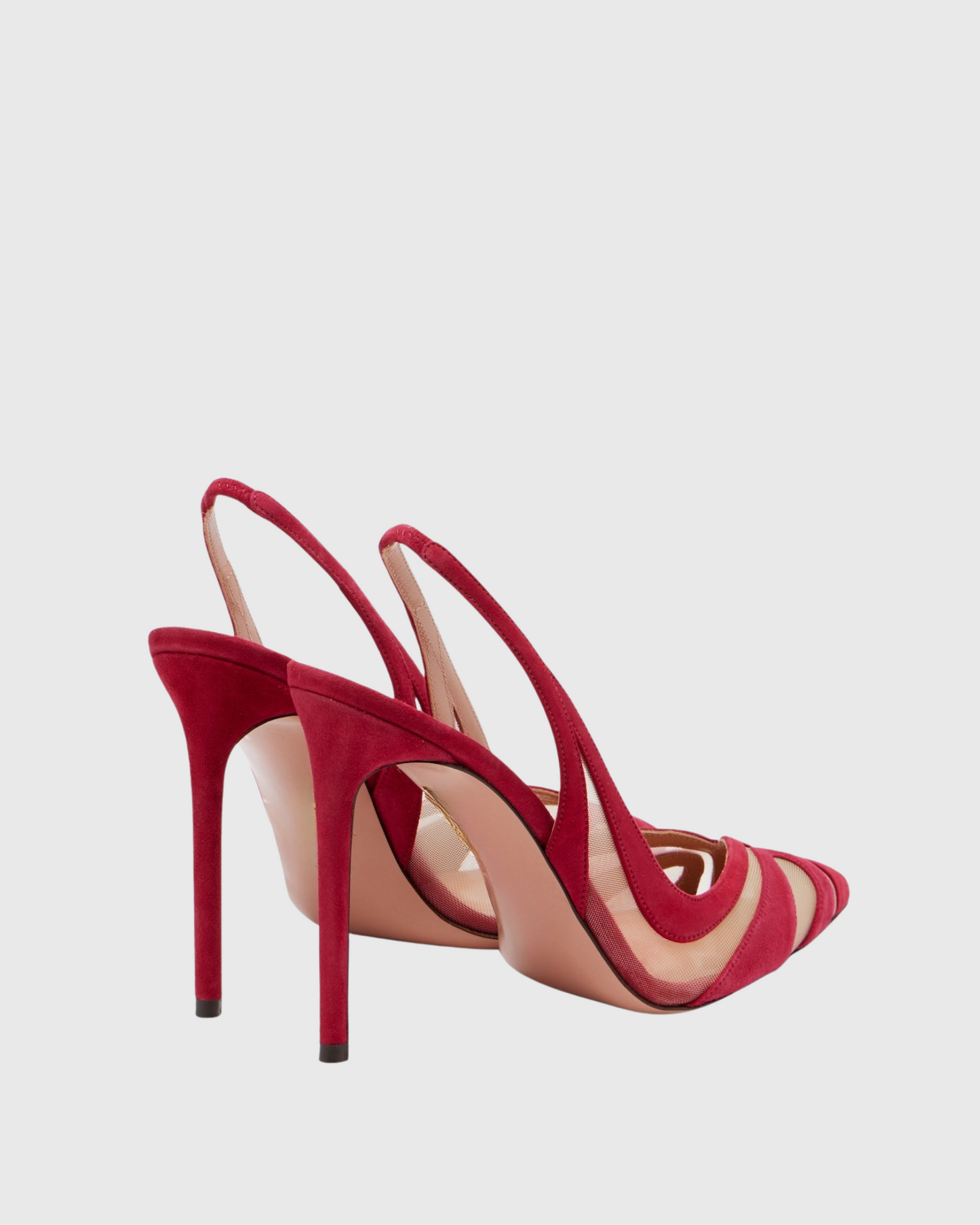 Varda Mesh Panel Slingback Pumps In Red