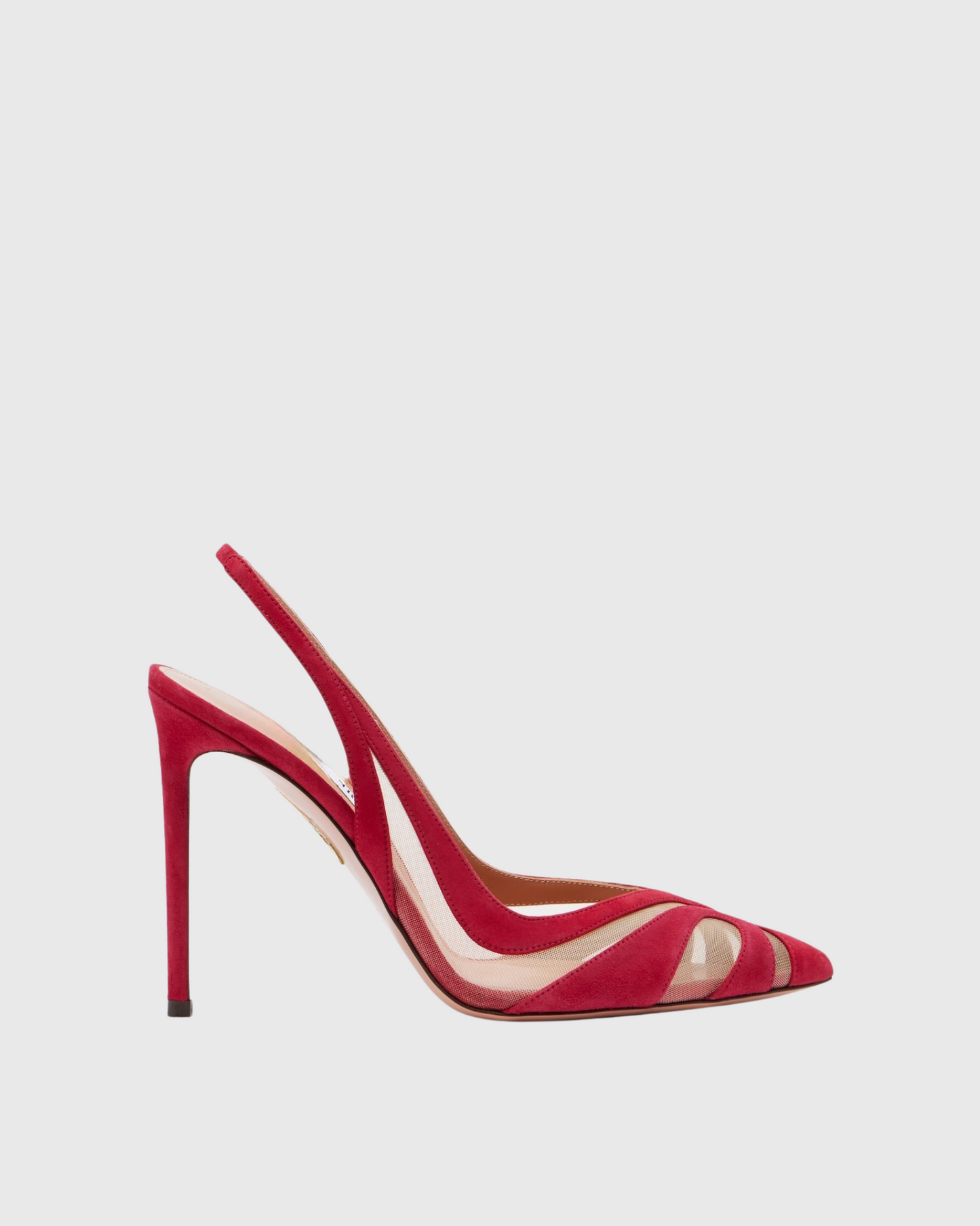 Varda Mesh Panel Slingback Pumps In Red