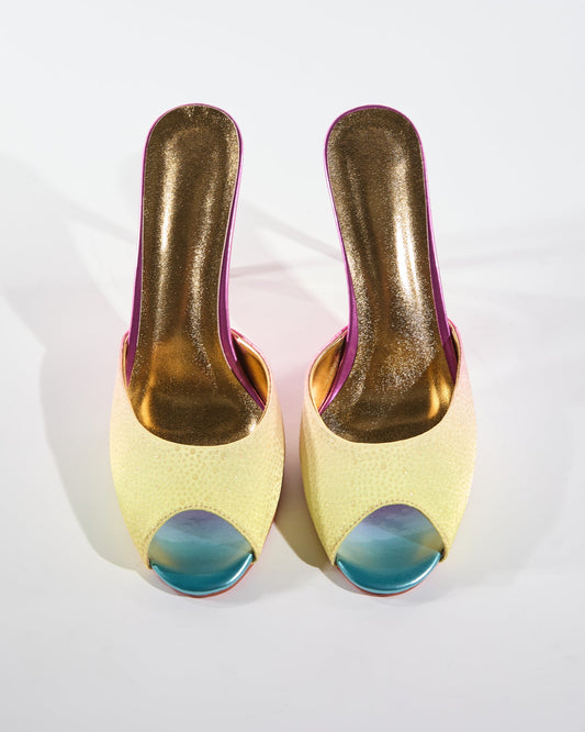 Veda Open Toe Mules In Rainbow