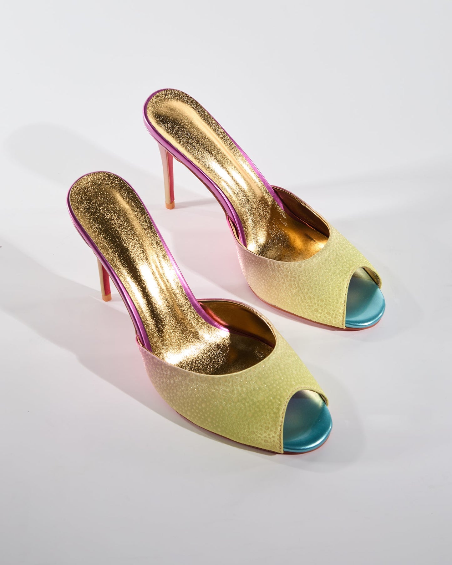 Veda Open Toe Mules In Rainbow