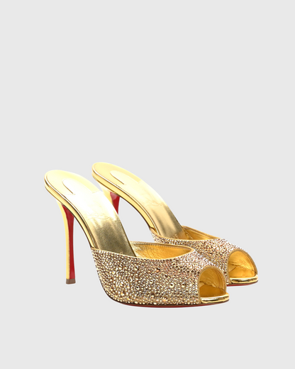 Veda Rivet Slippers In Gold