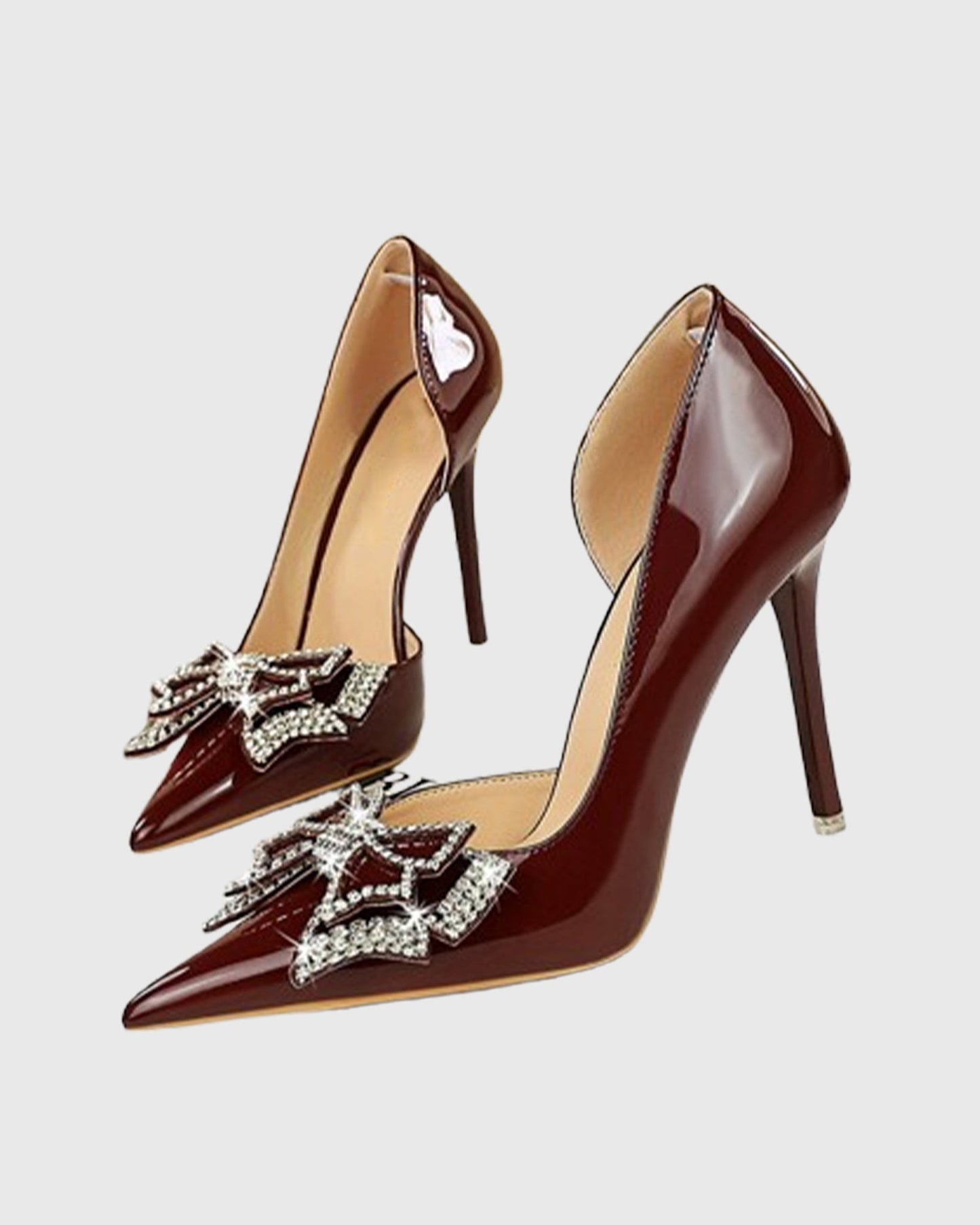 Venera Rhinestone Bow Pumps In Red