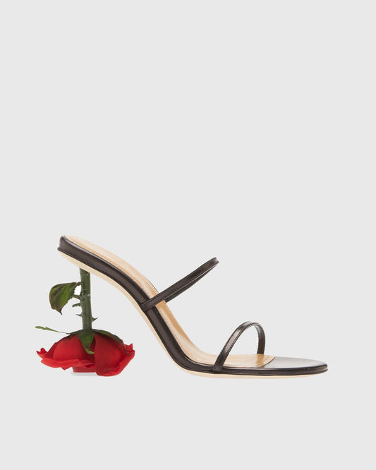 Venice Flower Heel Leather Sandals