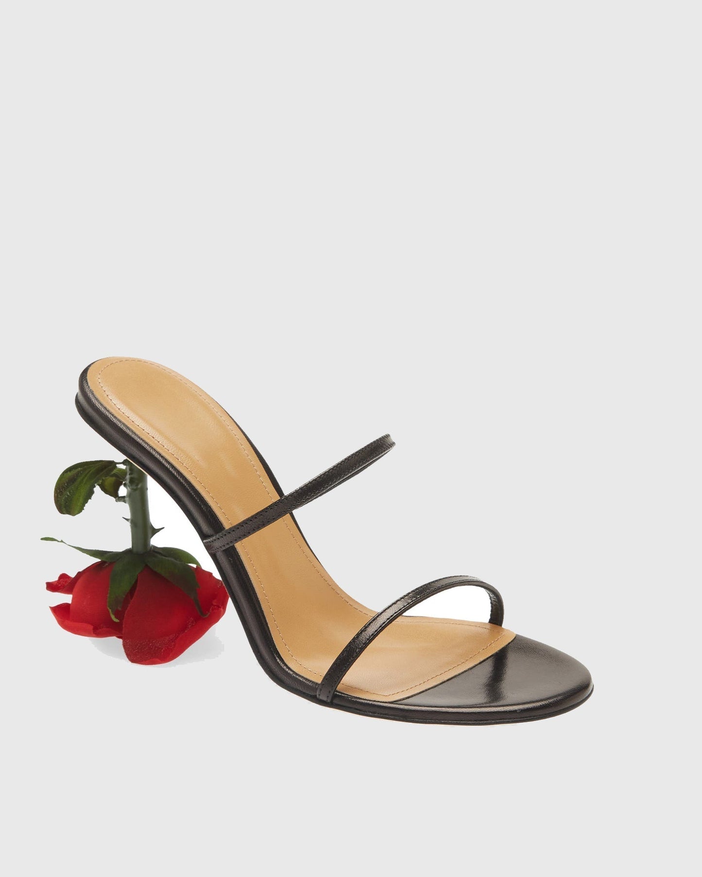 Venice Flower Heel Leather Sandals