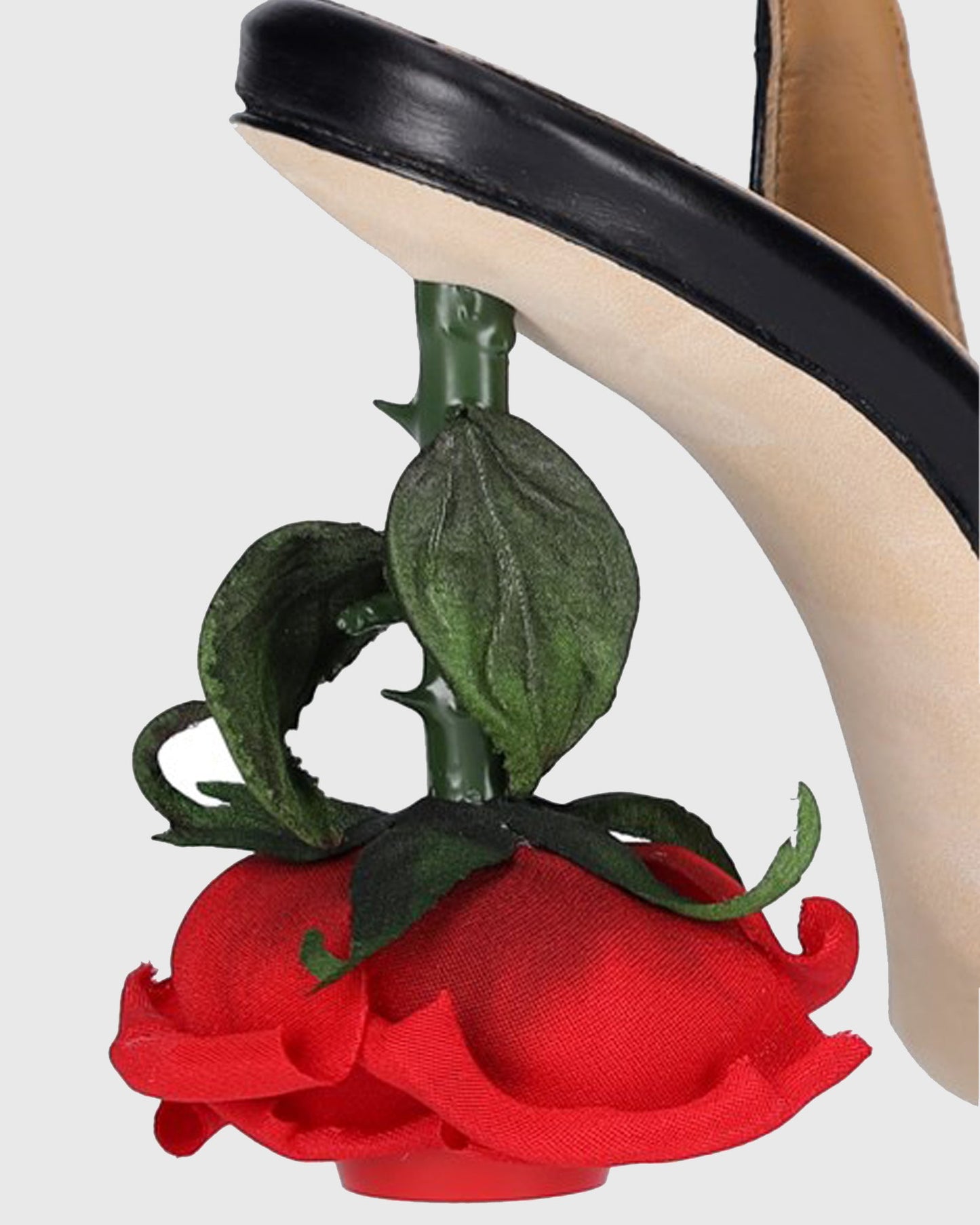 Venice Flower Heel Leather Slingback Pumps