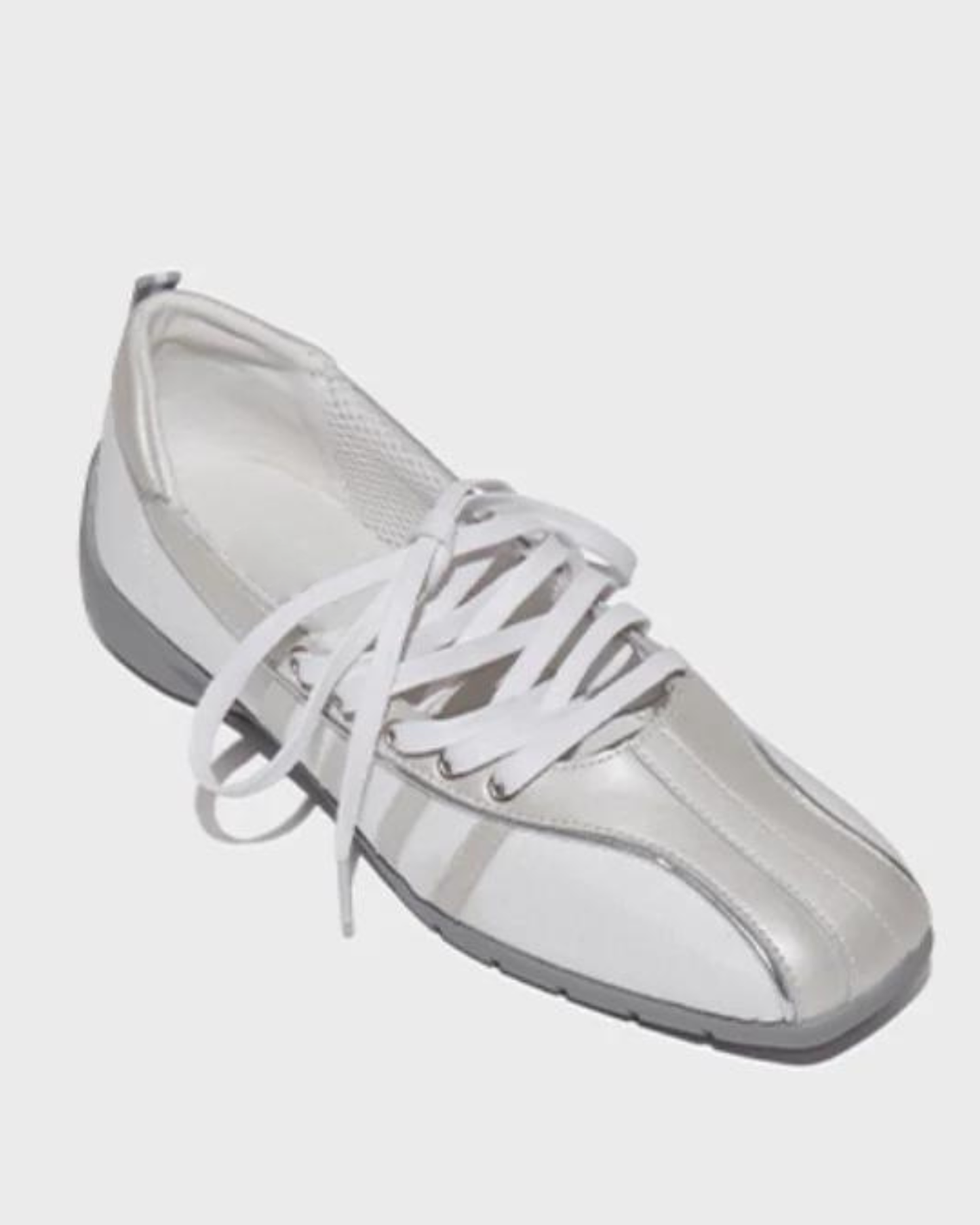 Via Leather Lace Up Ballet Flats Sneakers