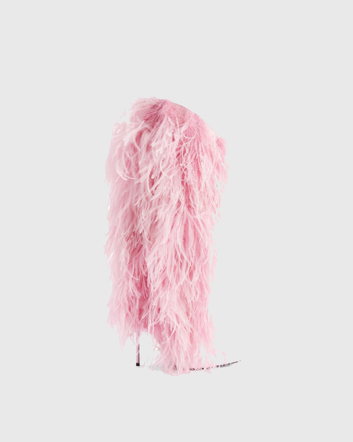 Vinceta Feather Knee High Boots In Pink
