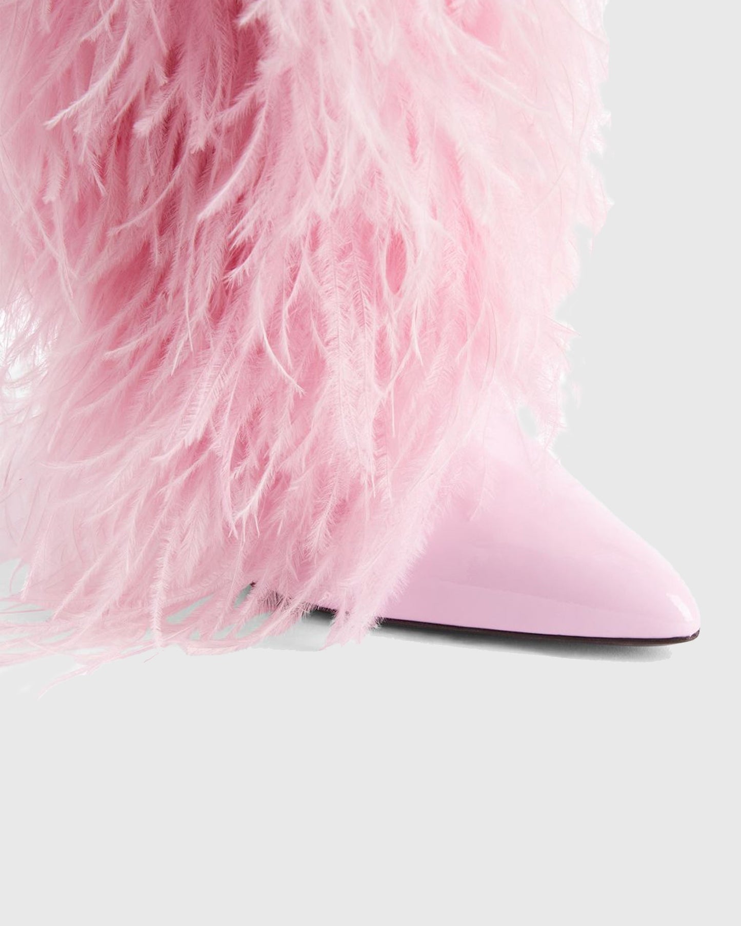 Vinceta Feather Knee High Boots In Pink