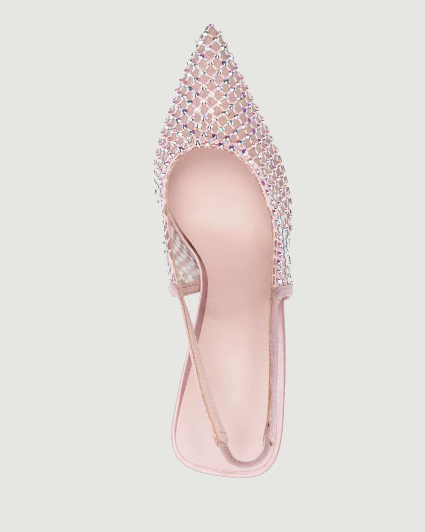 Vivia Rhinestone Embellished Mesh Slingback Pumps In Pink