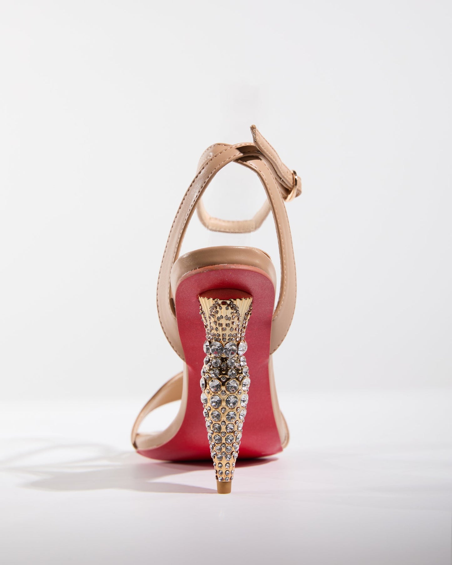 Wallis Rhinestone Geometric Heels In Beige