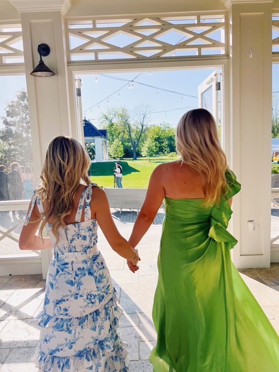 Flowy Floral A-Line Prom Dress Long Evening Dresses for Party Events