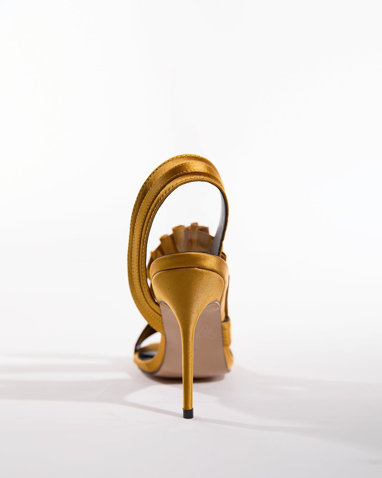 Willa Gills Satin Slingback Sandals In Gold