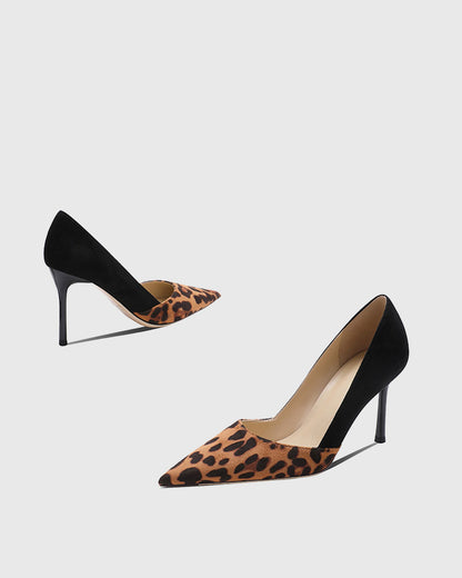 Itala Leopard Print Splicing Pumps