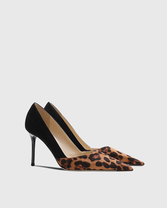 Itala Leopard Print Splicing Pumps