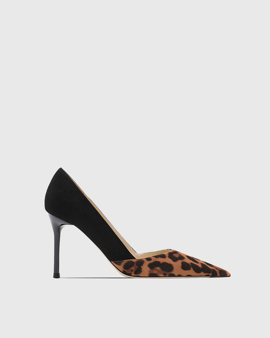 Itala Leopard Print Splicing Pumps