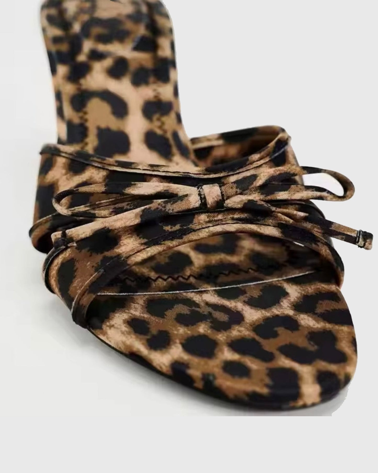 Xia Bow Leopard Print Slippers