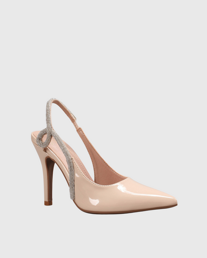 Xuxa Rhinestone Slingback Pumps In Nutural