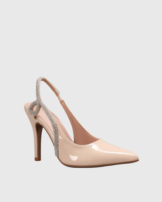 Xuxa Rhinestone Slingback Pumps In Nutural