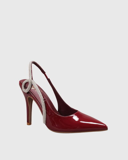 Xuxa Rhinestone Slingback Pumps In Wine