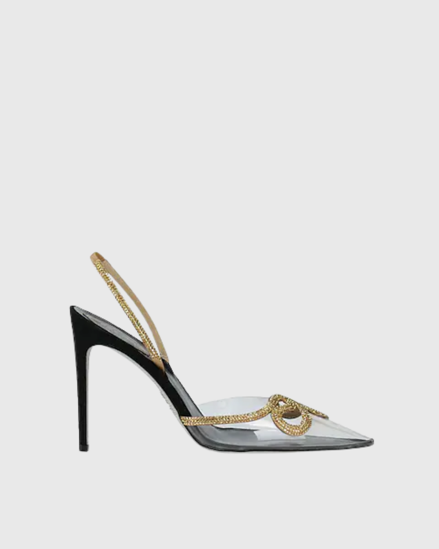 Xuxa Rhinestone Snake PVC Slingback Pumps In Black