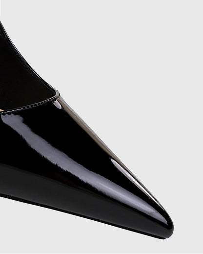 Xylona Metal Chain Slingback Pumps In Black