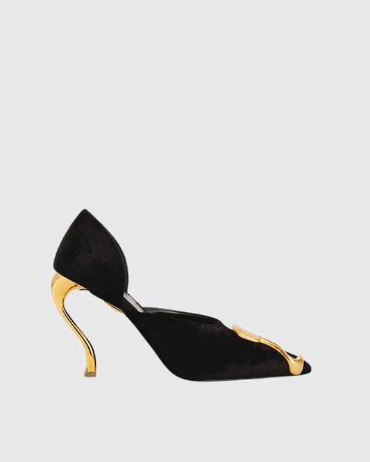 Yadira Metal Keyhole Irregular Pumps