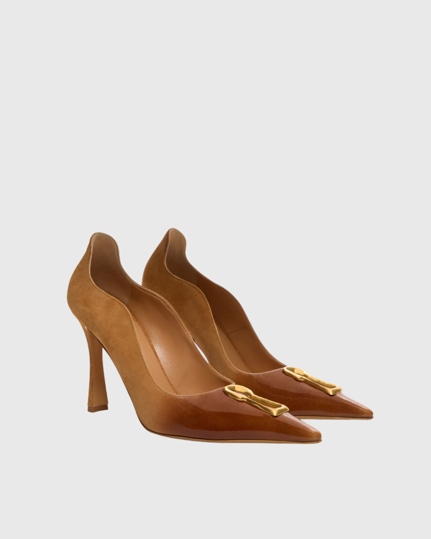 Yadira Metal Keyhole Pumps In Ombre Brown