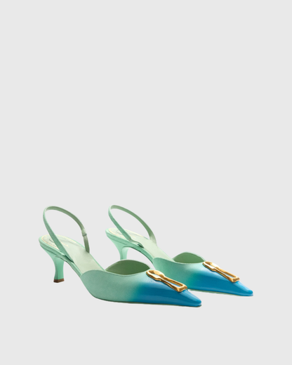 Yadira Metal Keyhole Pumps In Ombre