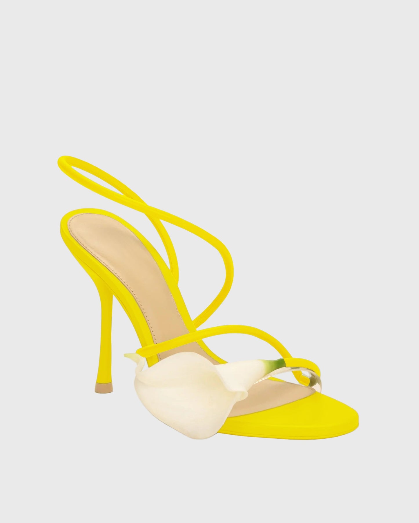 Yamilet 3D Flower Strap Sandals In Yellow