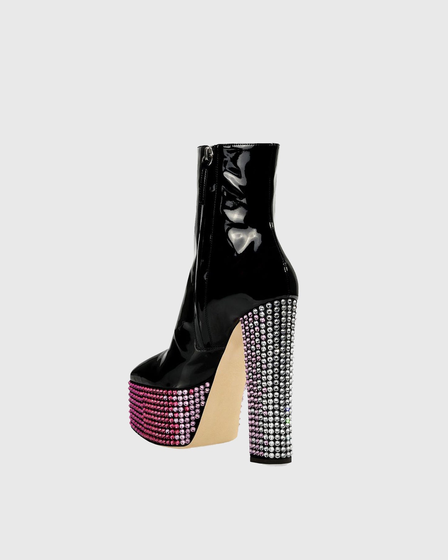 Yareli Rhinestone Platform Ankle Boots