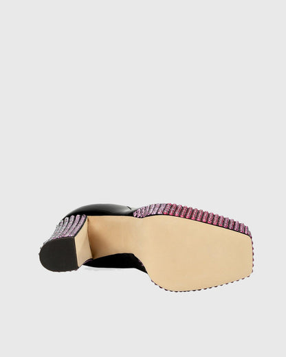 Yareli Rhinestone Platform Ankle Boots