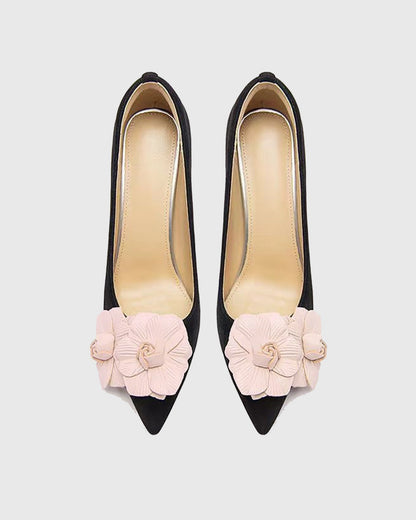 Yasmin Twin Flower Velvet Pumps