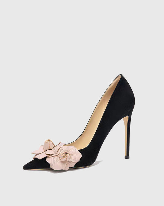 Yasmin Twin Flower Velvet Pumps