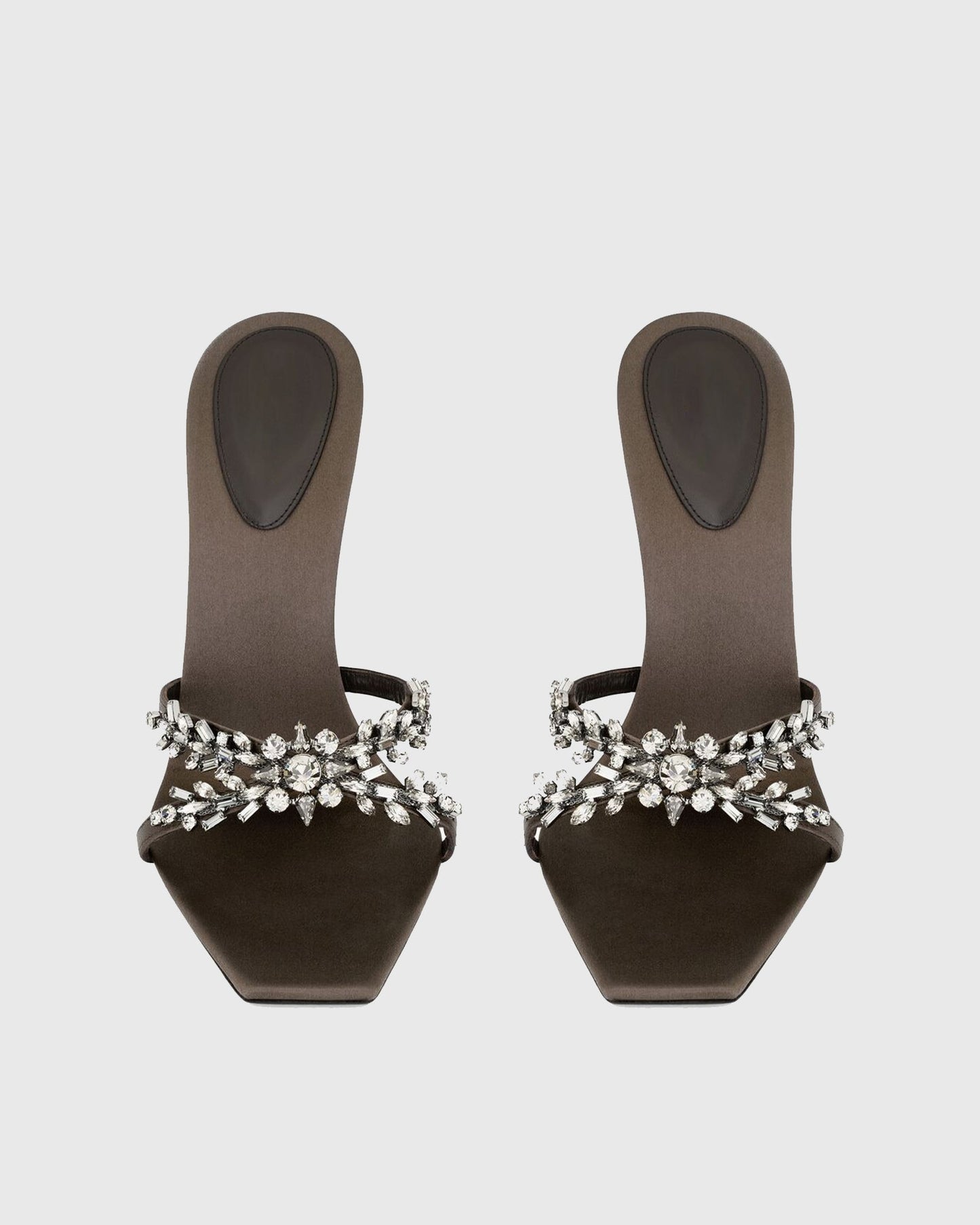 Yates Cross Rhinestone Flower Vine Slippers In Brown