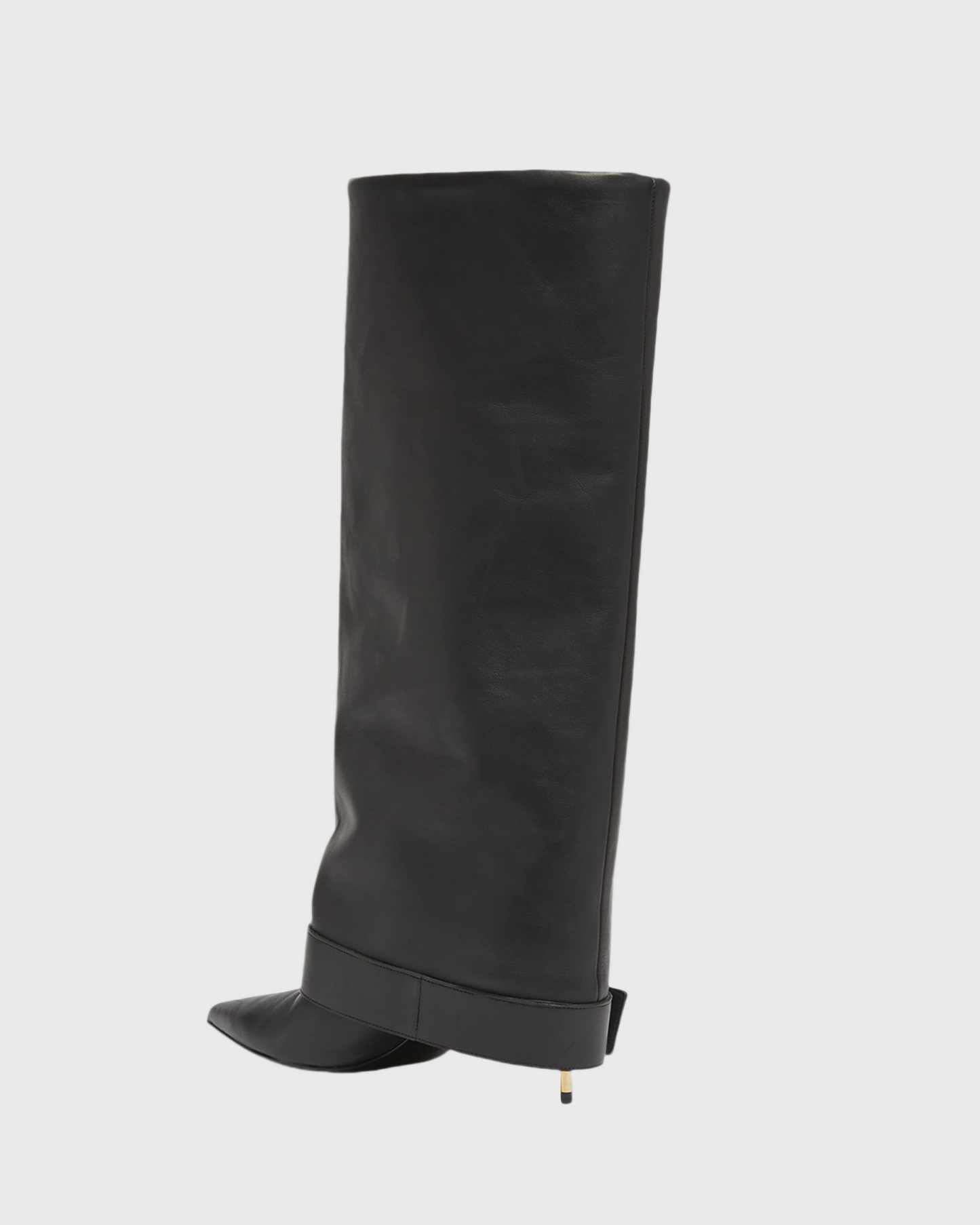 Yaxha Gold Buckle Knee Hight Boots In Black