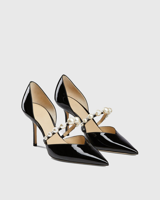 Yelena Pearl Strap Pumps In Black