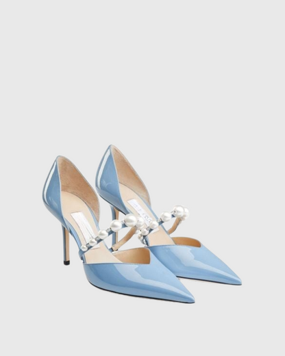 Yelena Pearl Strap Pumps In Blue