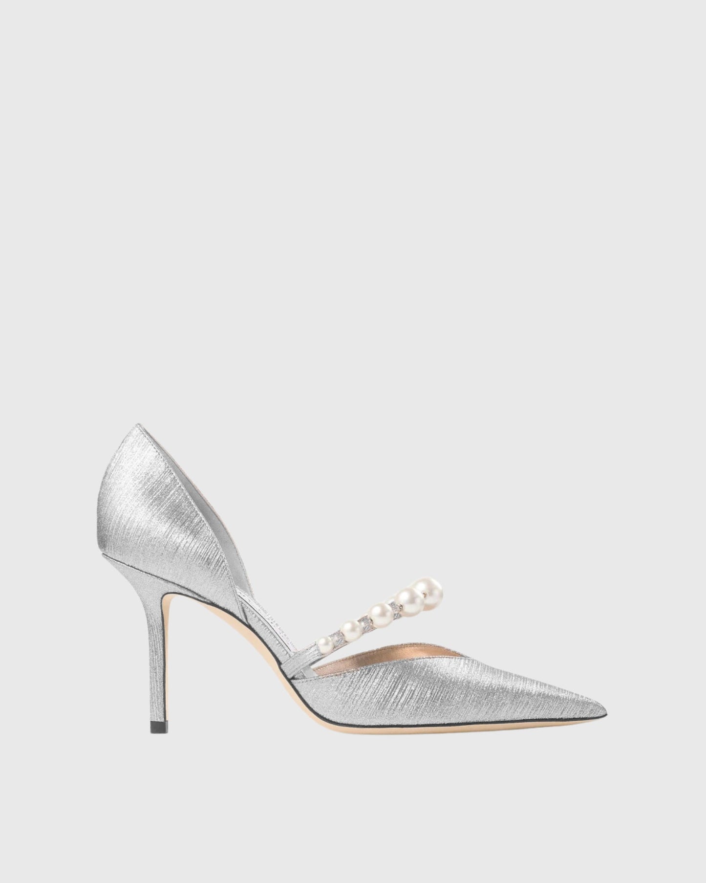 Yelena Pearl Strap Pumps In Silver
