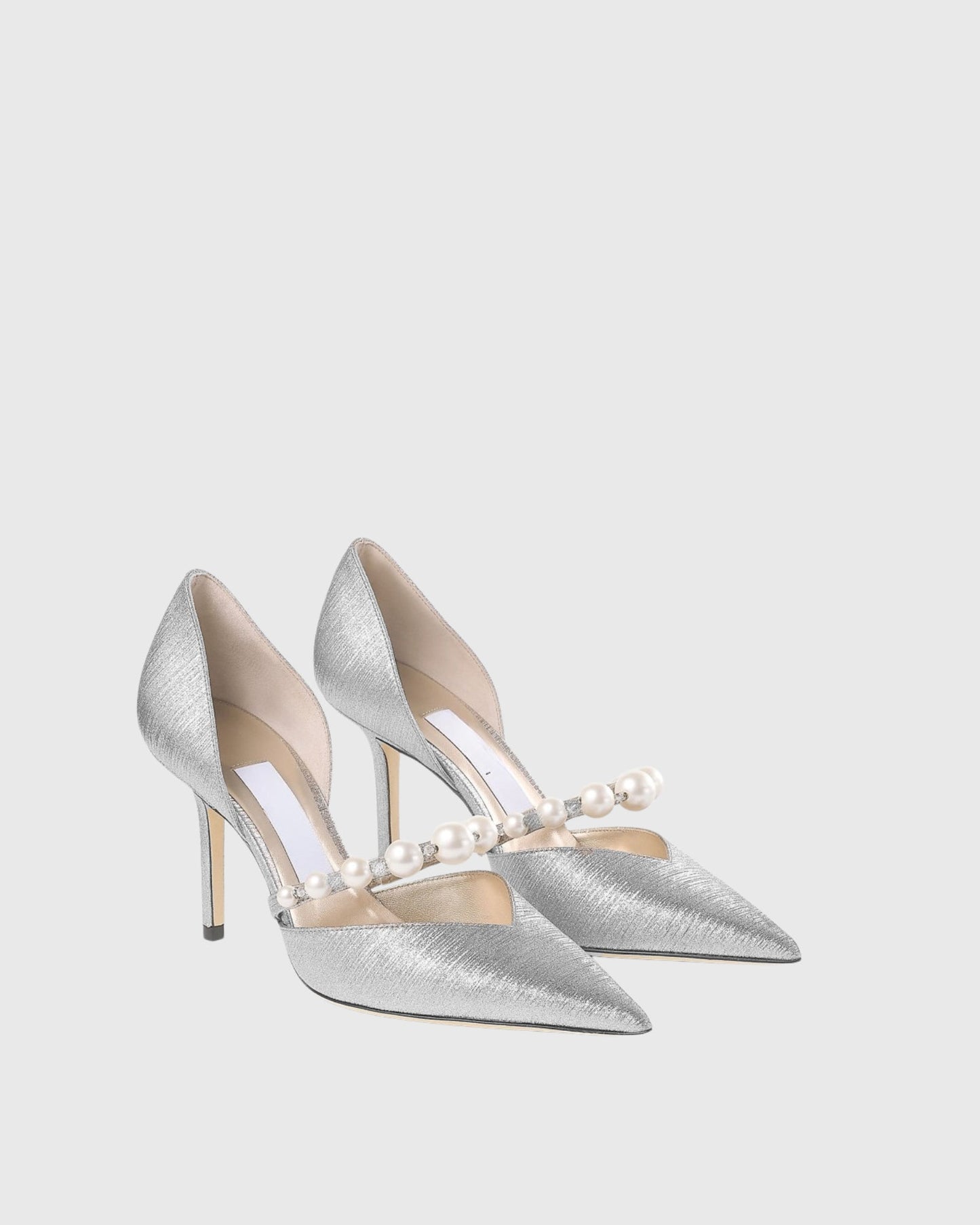 Yelena Pearl Strap Pumps In Silver