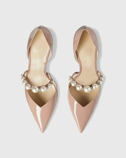 Yelena Pearl Strap Pumps In Pink