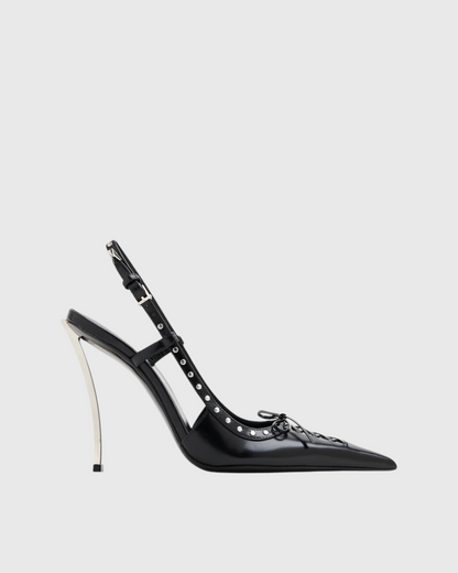 Zabella Rivet Slingback Pumps In Black