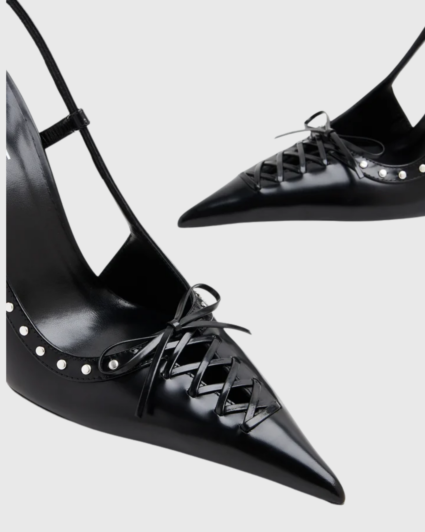 Zabella Rivet Slingback Pumps In Black